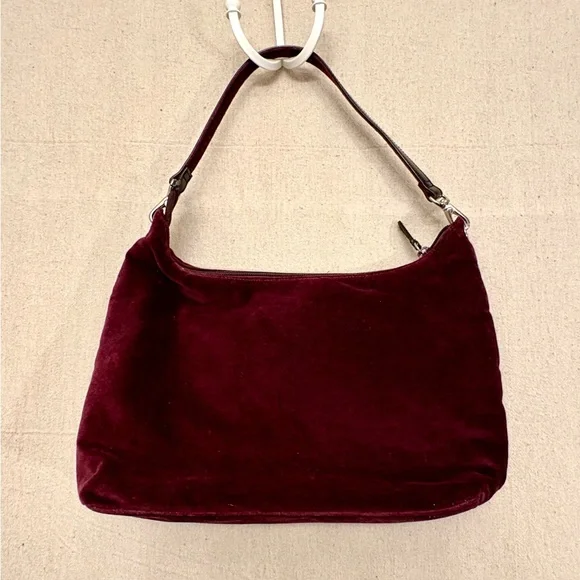 Lauren by Ralph Lauren Plum Velvet Purse Retro Y2K Everyday Glamor - Picture 3 of 9